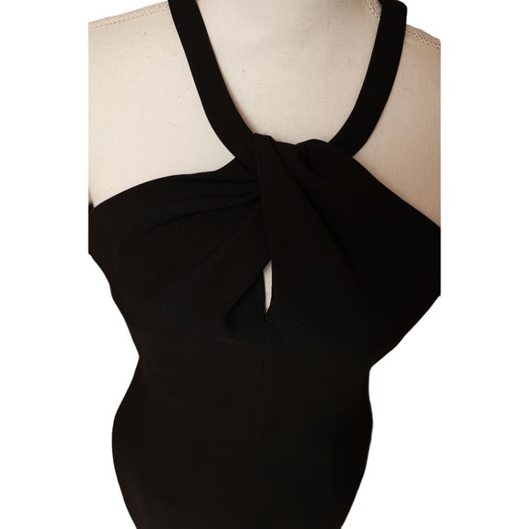 Lulu's black midi fitted cross front Keyhole dress size‎ medium - Picture 4 of 6